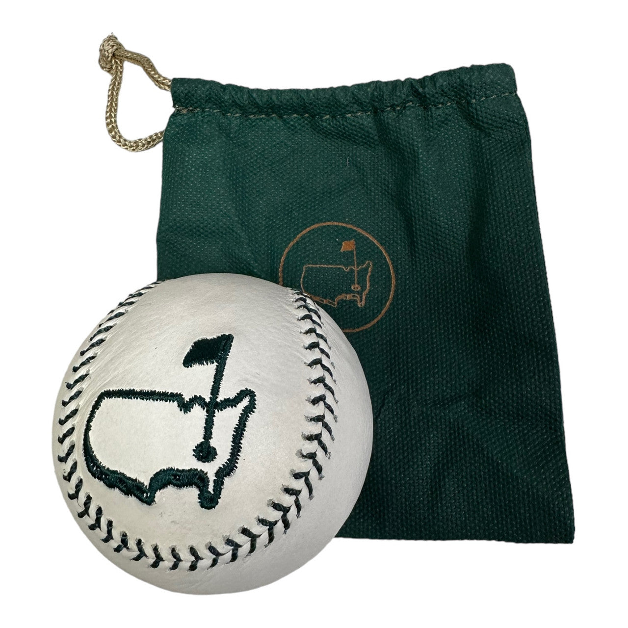 Masters Links & Kings White Commemorative Baseball with Green Laces and Embroidered Logo