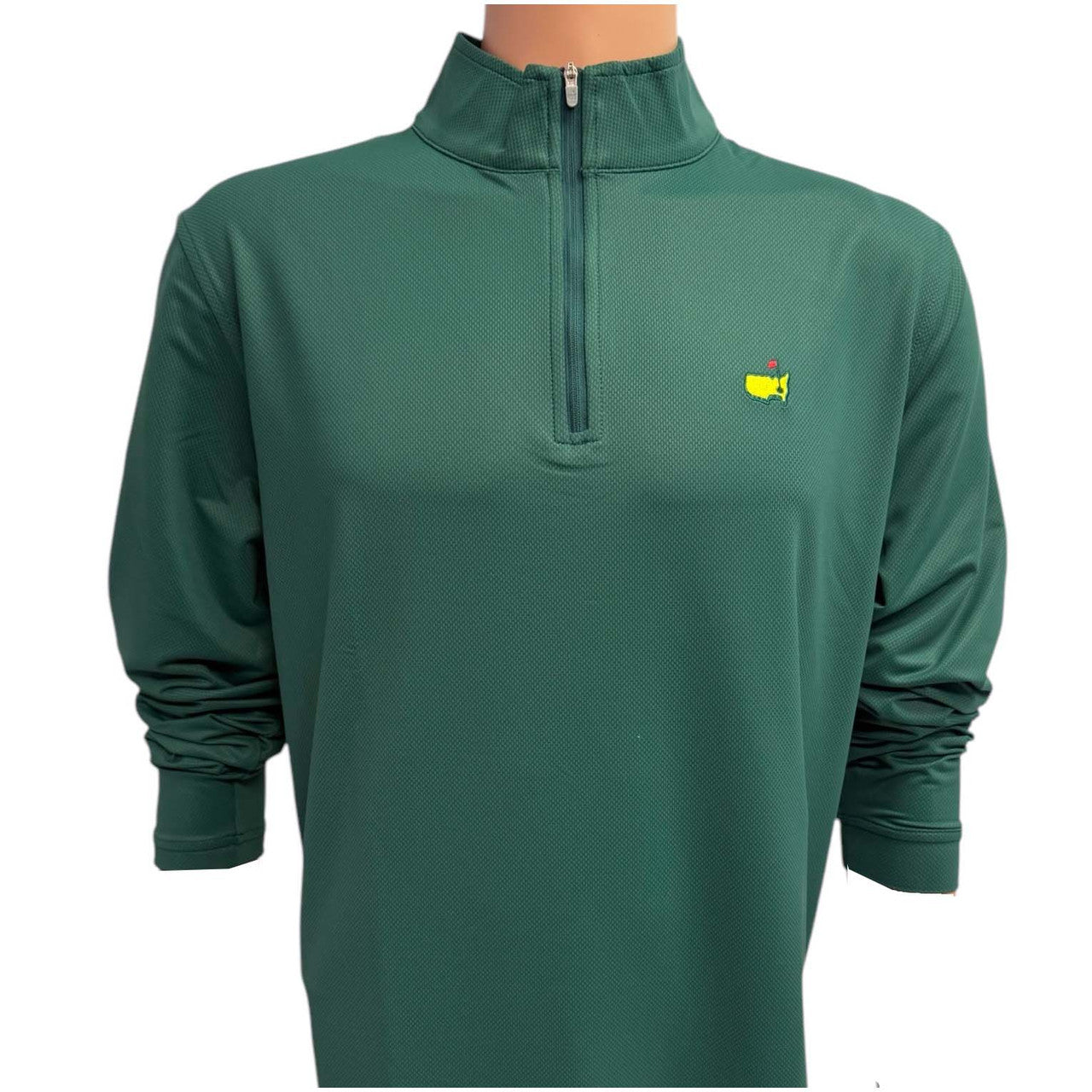 Masters Performance Tech Green 1/4 Zip Pullover with Rounded Neck