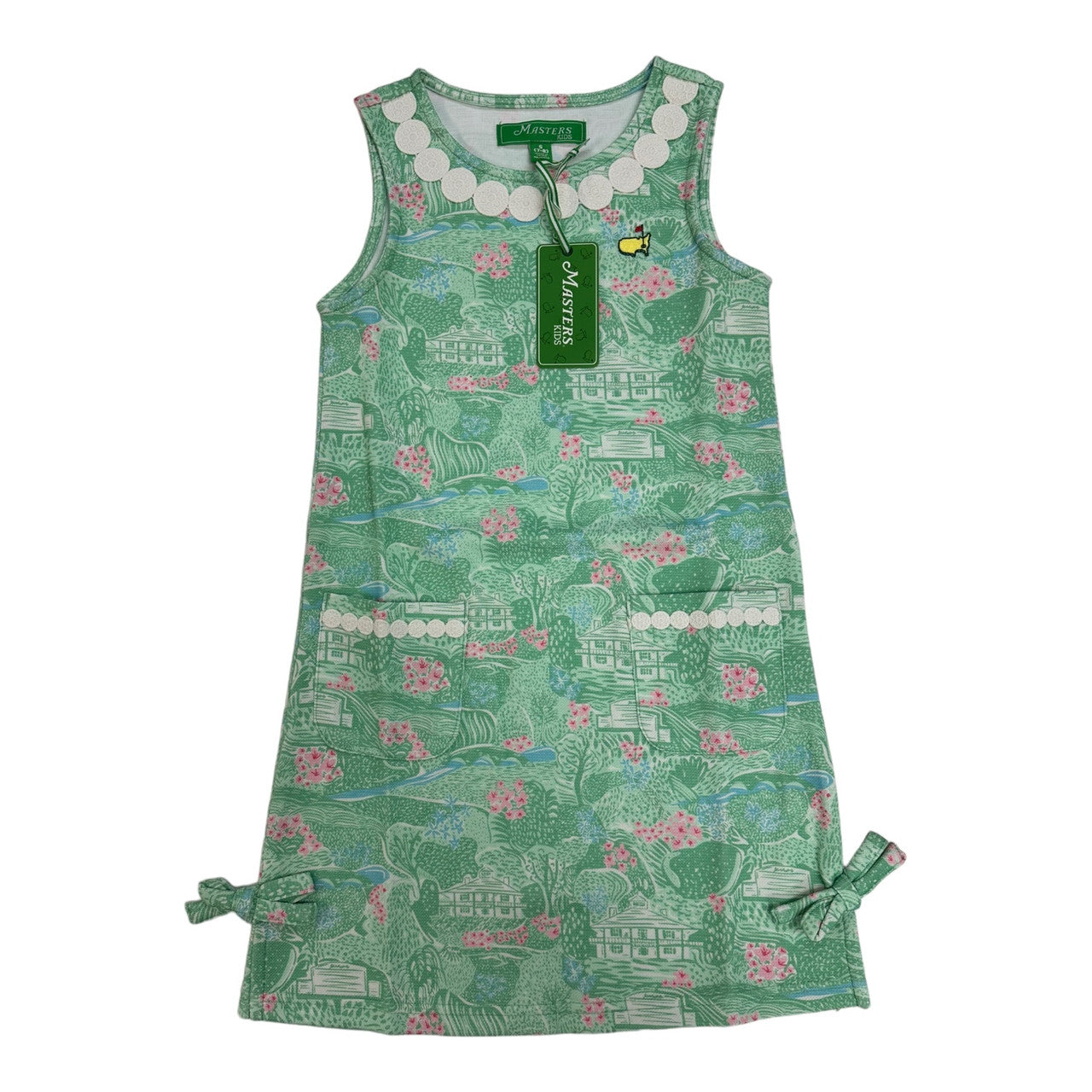 Masters Kids Collection Girls Light Green Course Print Dress with  Embroidered Golf Ball Appliques | New Arrivals | 2024 Masters