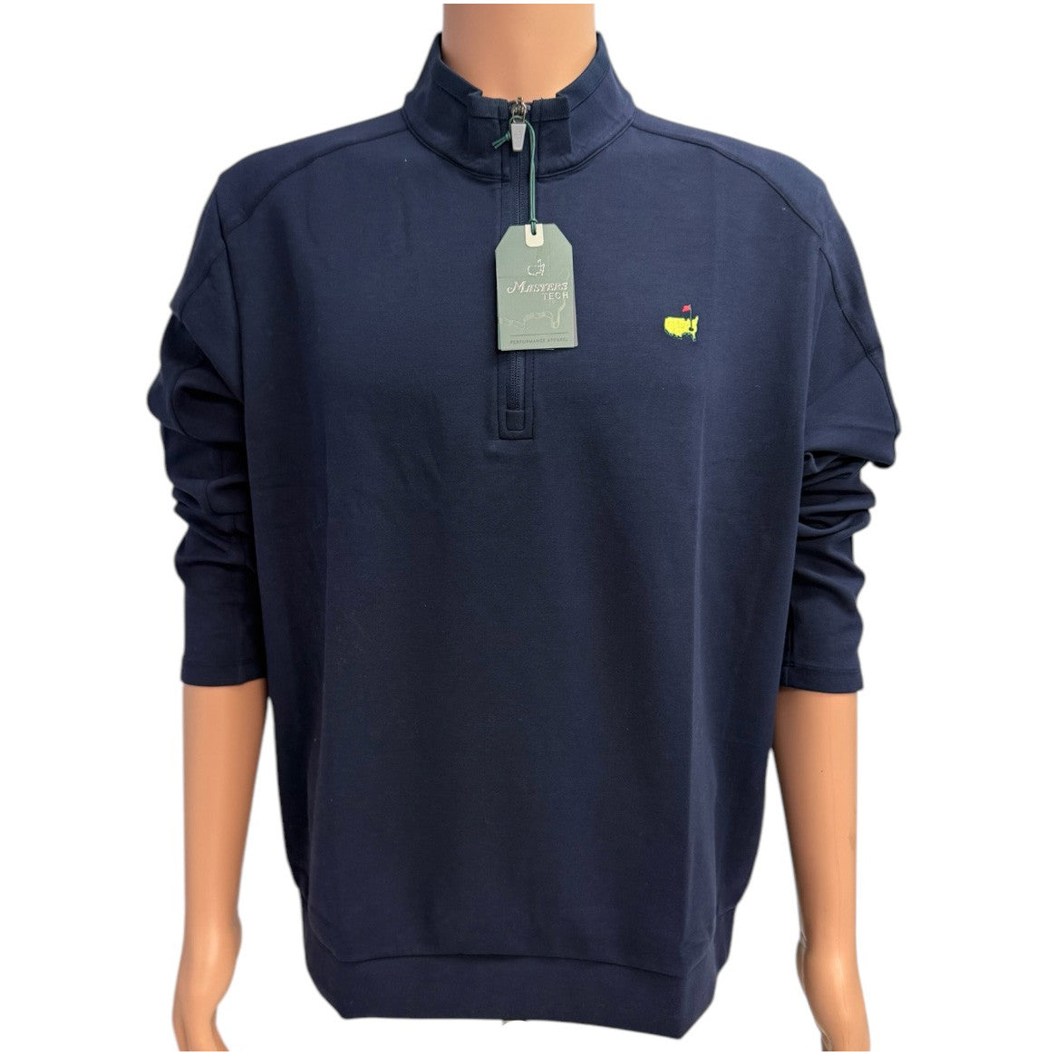 Masters Performance Tech Navy 1/4 Zip Pullover with Rounded Neck