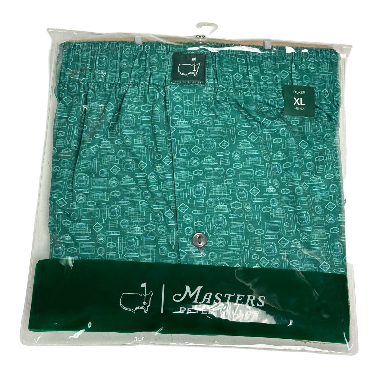 Masters Peter Millar Green Boxers with Signs Icons