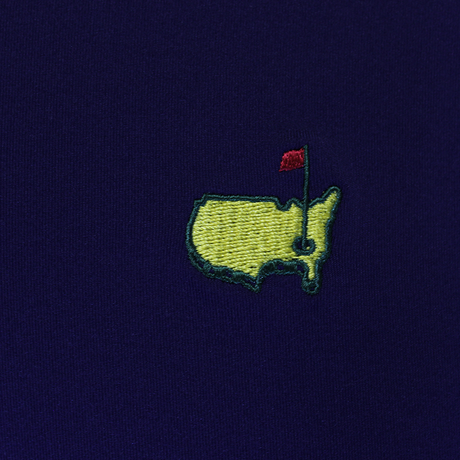 Masters Navy Performance Tech Golf Shirt closeup