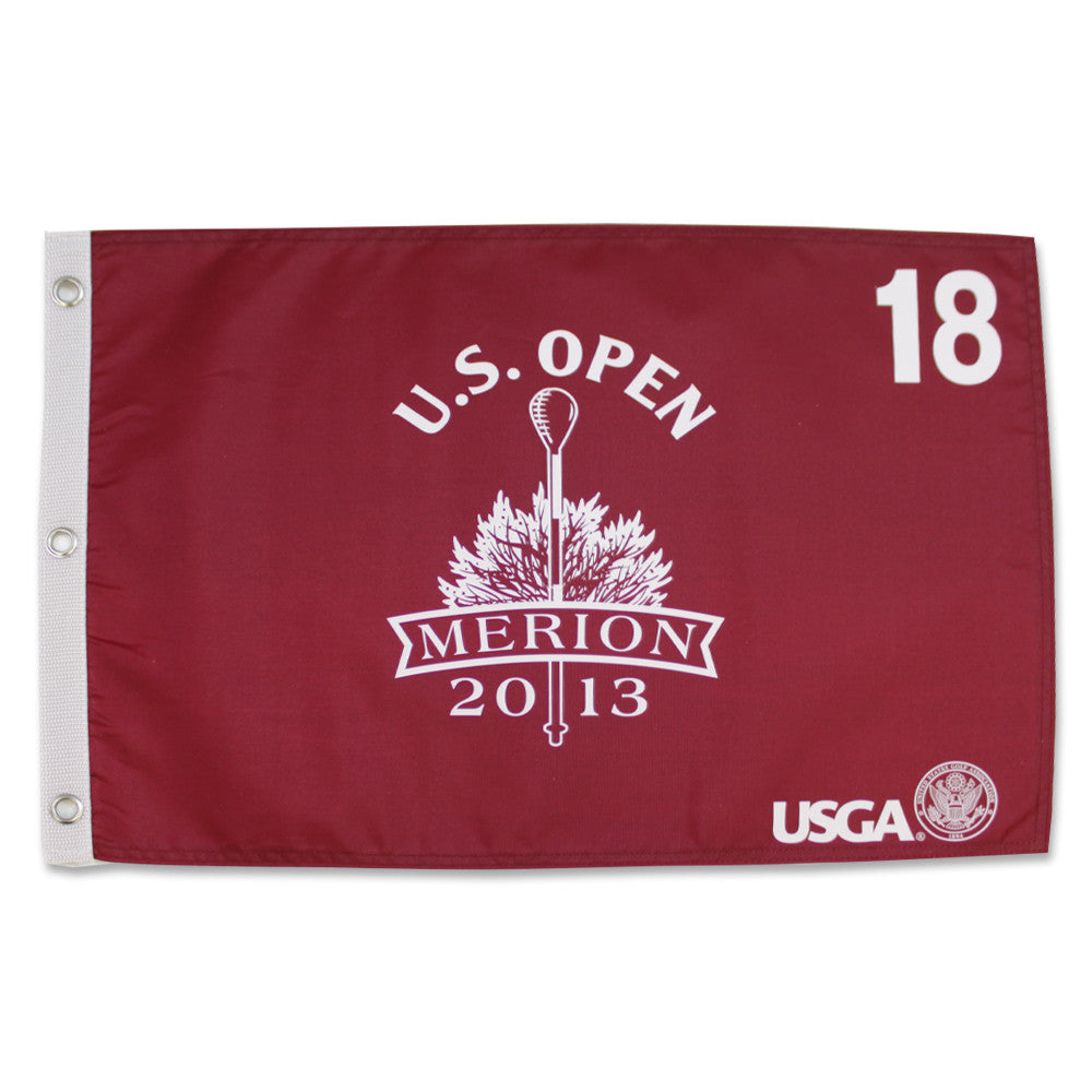 2013 US Open Championship Screen Printed Flag - Merion - Red