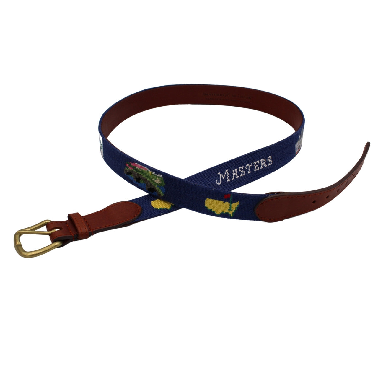 Masters Smathers & Branson Needlepoint Navy Icon Belt