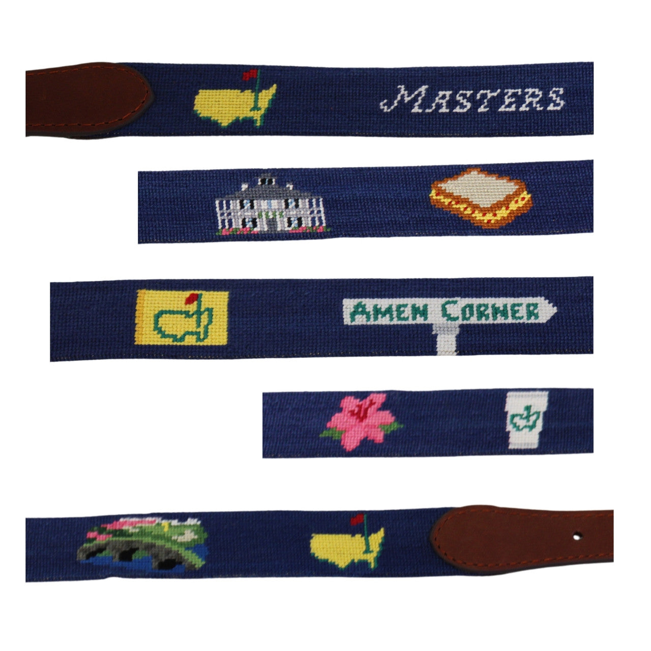 Masters Smathers & Branson Needlepoint Navy Icon Belt