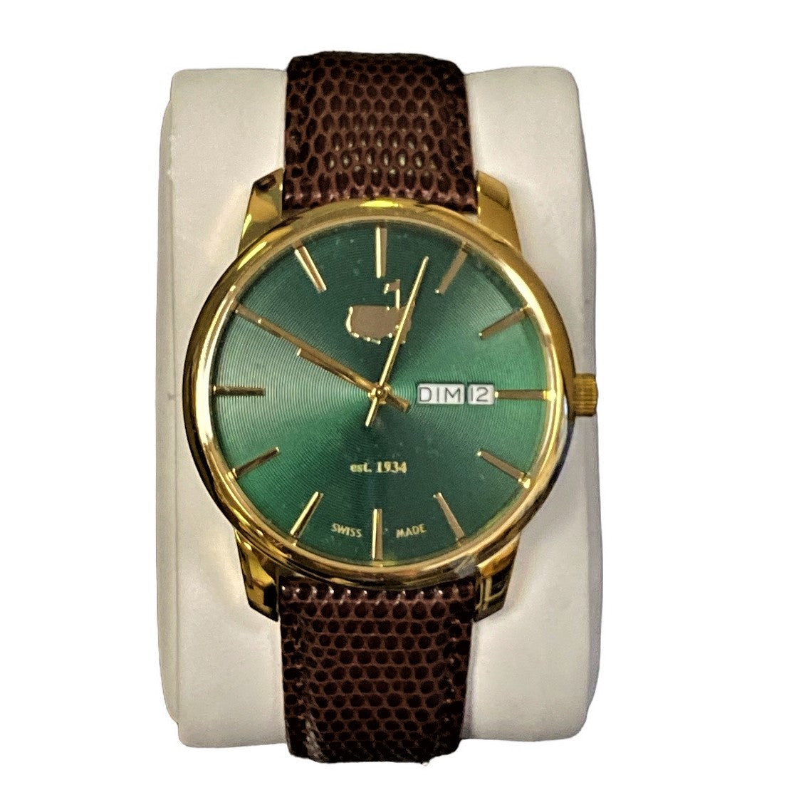 Masters Men's Dress Watch with Green Face and Brown Leather Band | Master's  Accessories