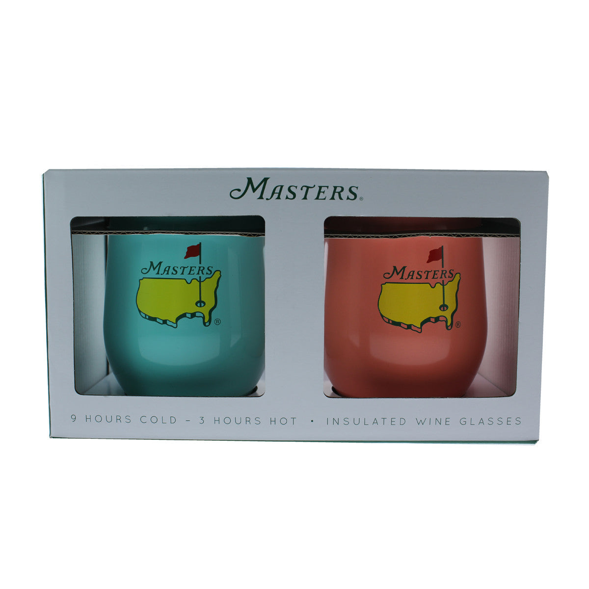 Masters Corkcicle 12oz Stemless Sky Blue & Coral - Set of 2