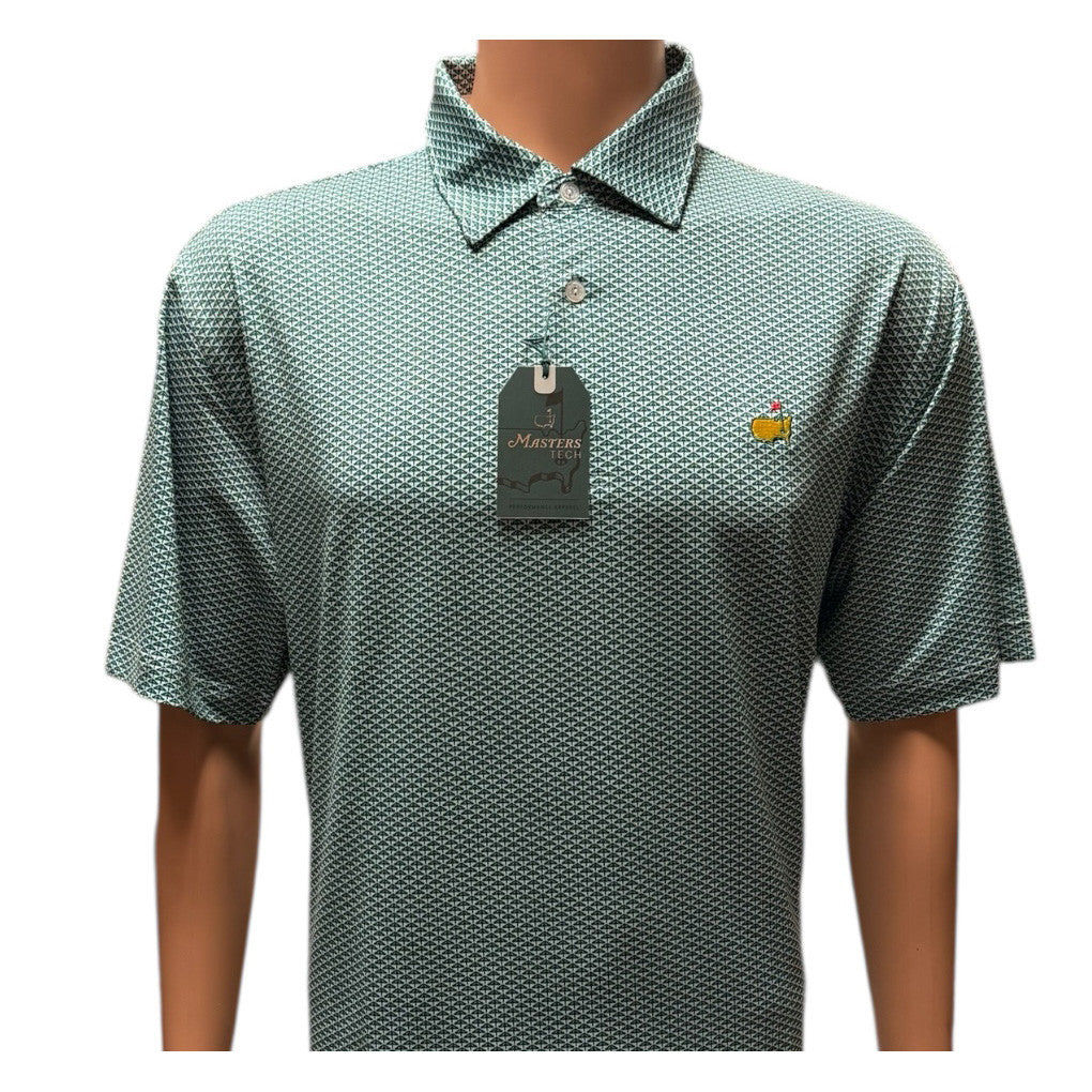 Masters White Performance Tech Polo with Green Umbrellas