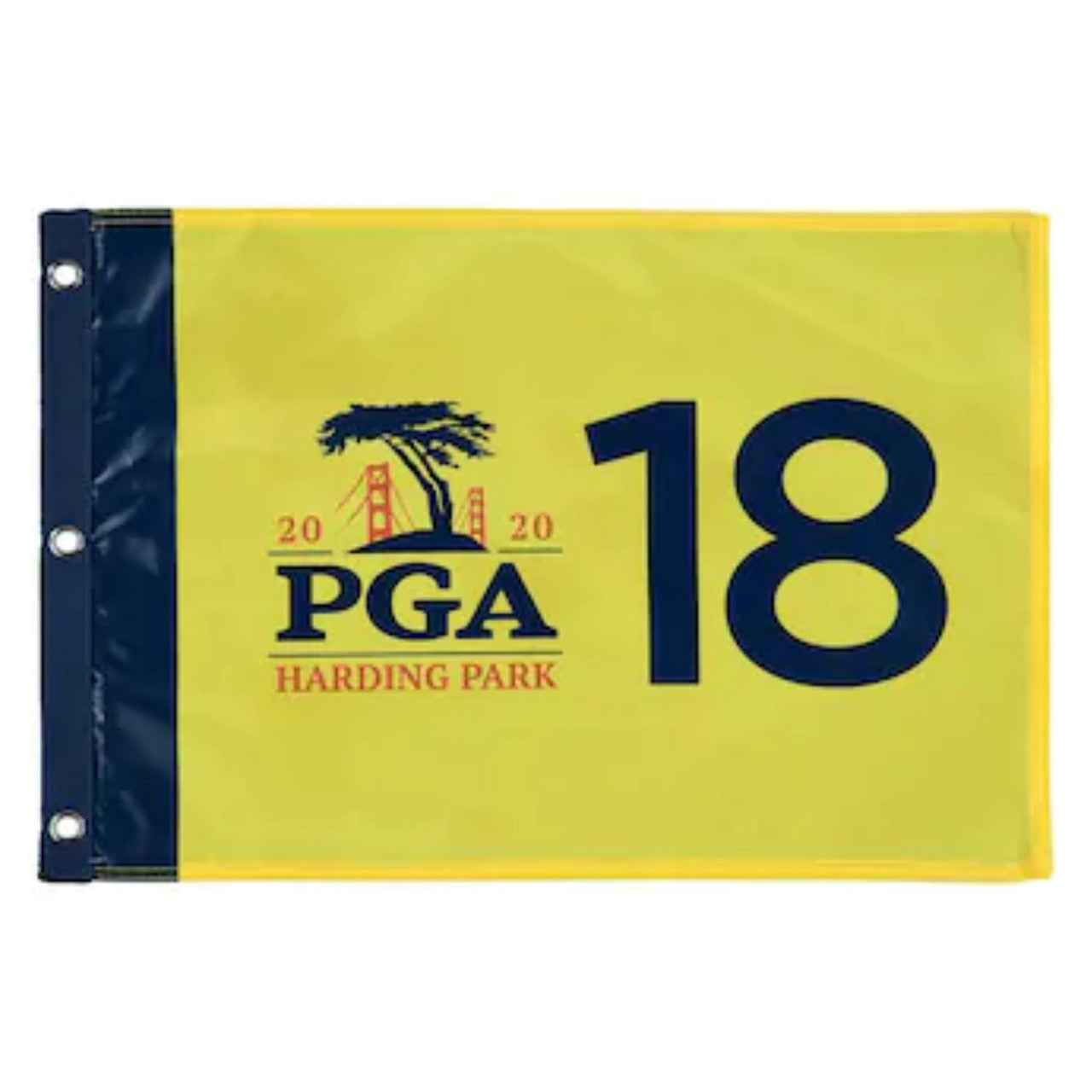 2020 Yellow PGA Screen Printed Pin Flag- Harding Park - Collin Morikawa Champion
