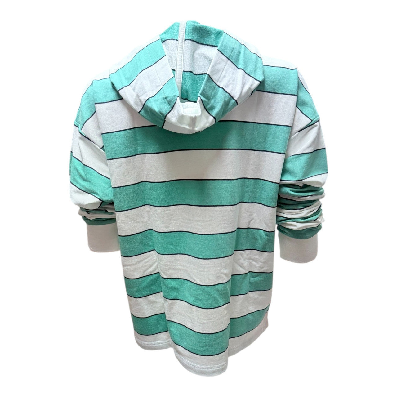 Masters Magnolia Lane Green and White Stripe Organic Cotton Button Hoodie