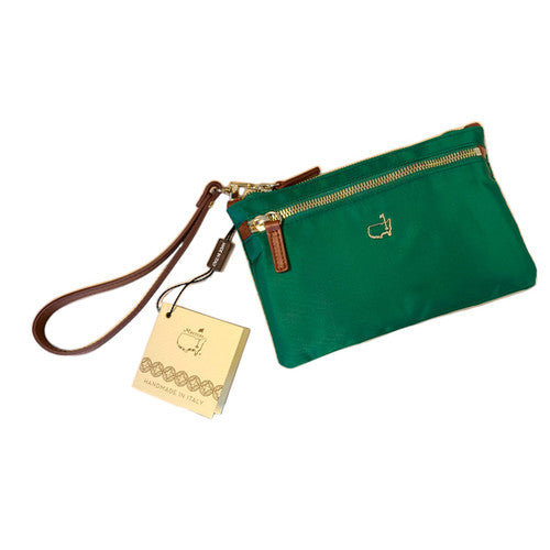 Masters Green Made in Italy Collection Nylon Zippered Wristlet
