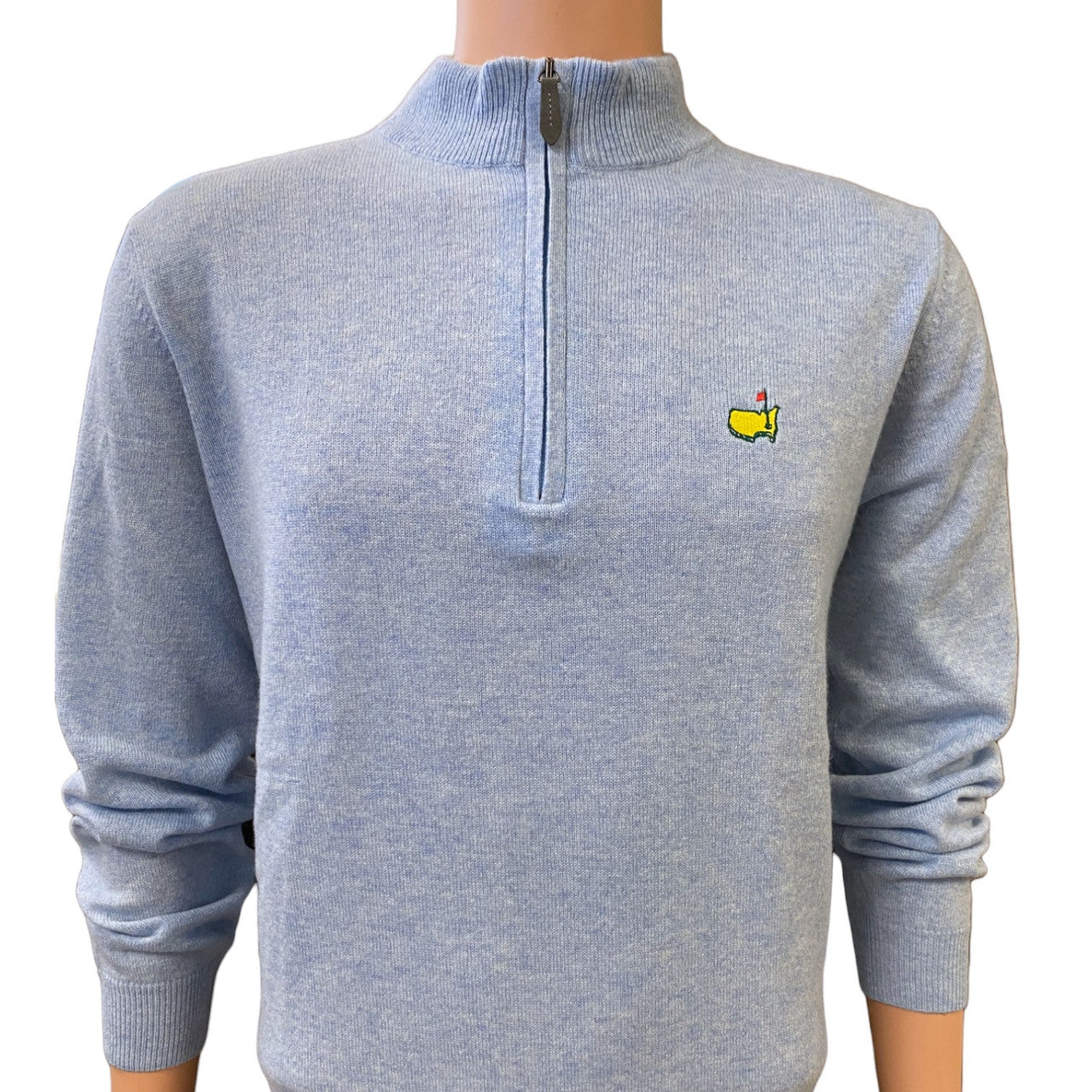 Masters Clubhouse Collection Italian Cashmere Azzurro Quarter Zip Sweater