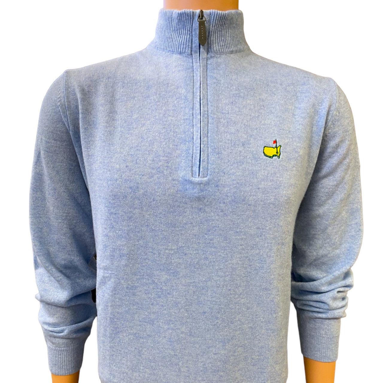 Masters Clubhouse Collection Italian Cashmere Azzurro Quarter Zip Sweater