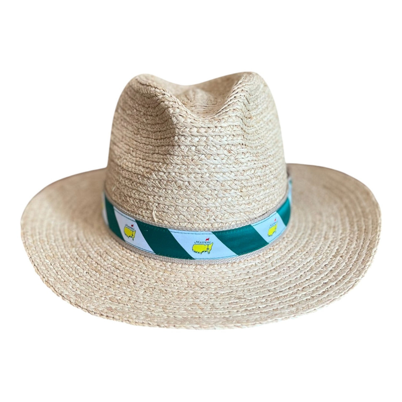 Masters Straw Hat with Green and White Stripe
