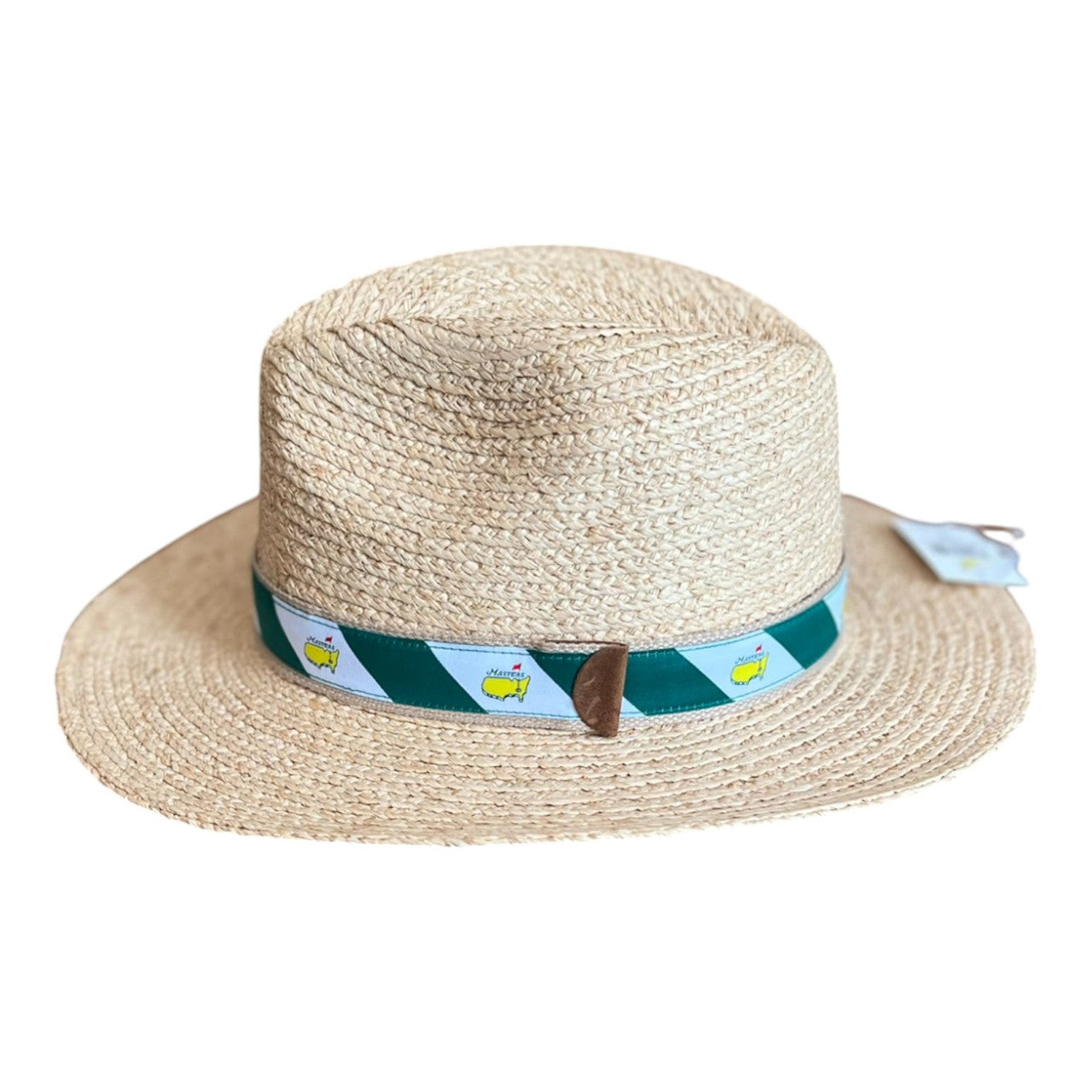 Masters Straw Hat with Green and White Stripe