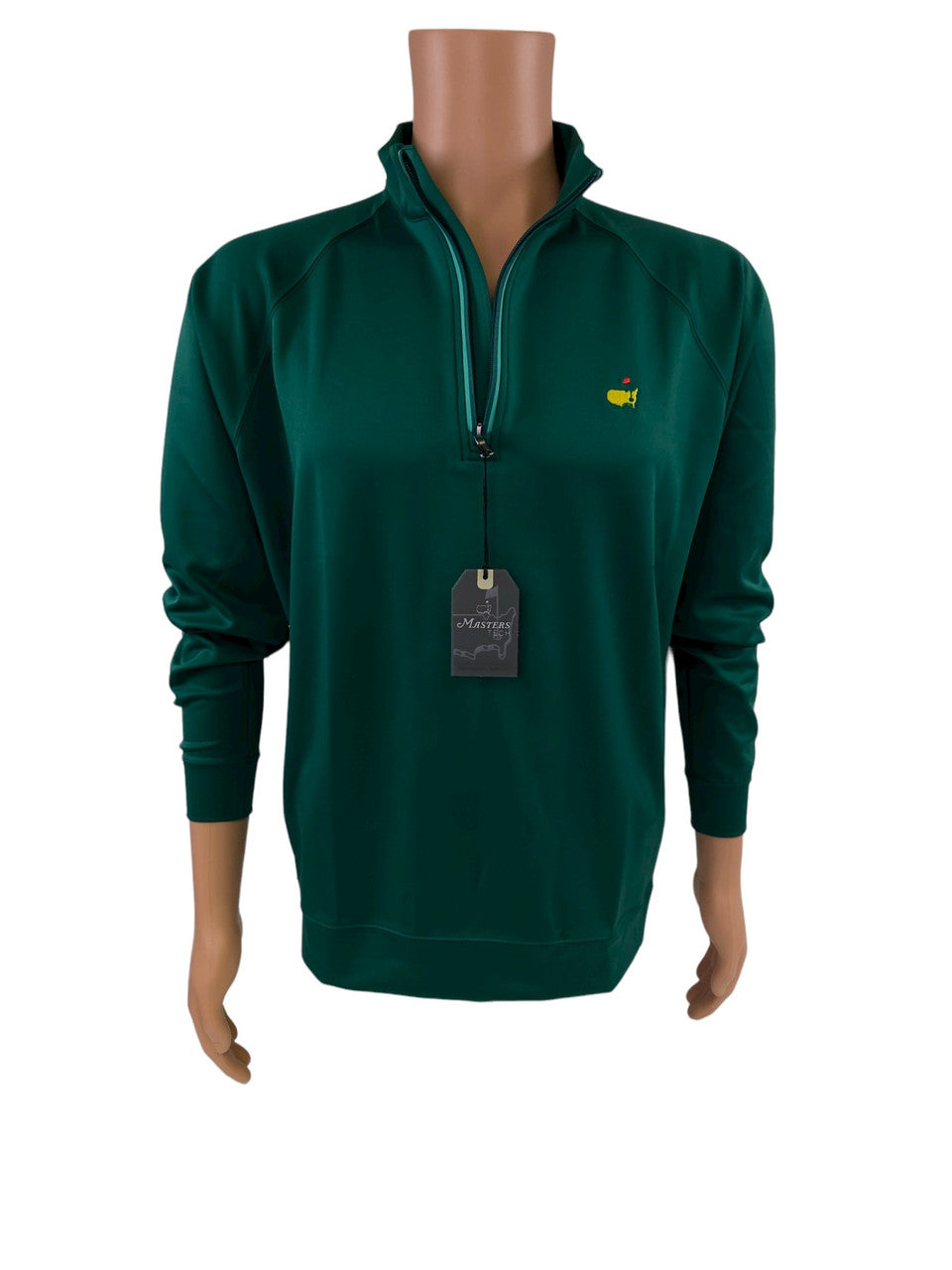 Masters Performance Tech Green 1/4 Zip Pullover with Light Green