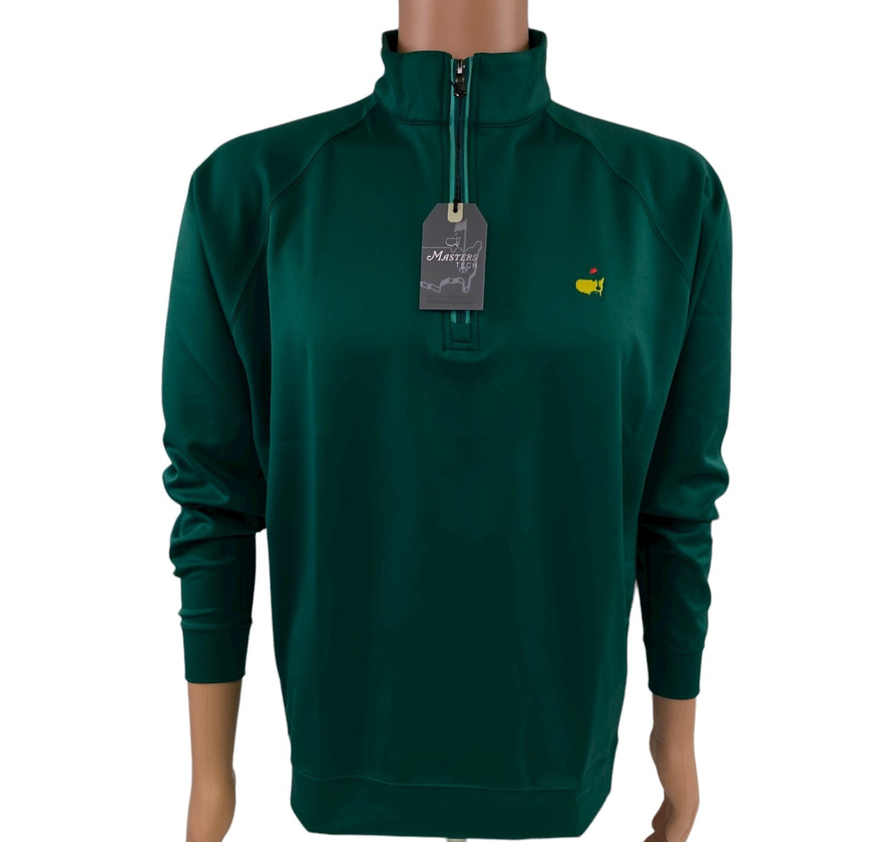 Masters Performance Tech Green 1/4 Zip Pullover with Light Green