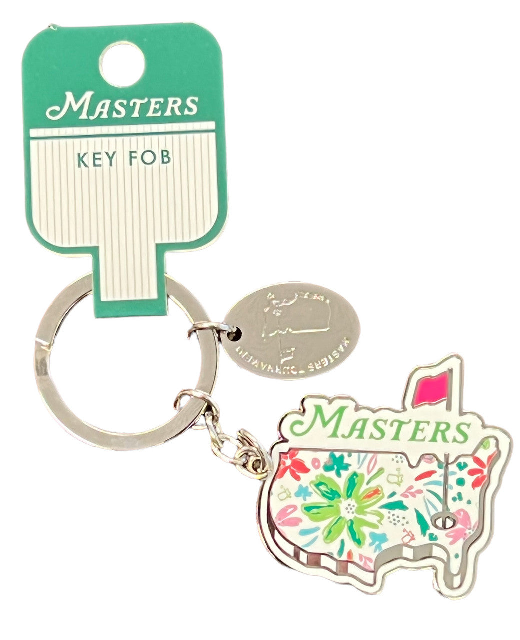 Masters Floral Metal Logo Key Fob