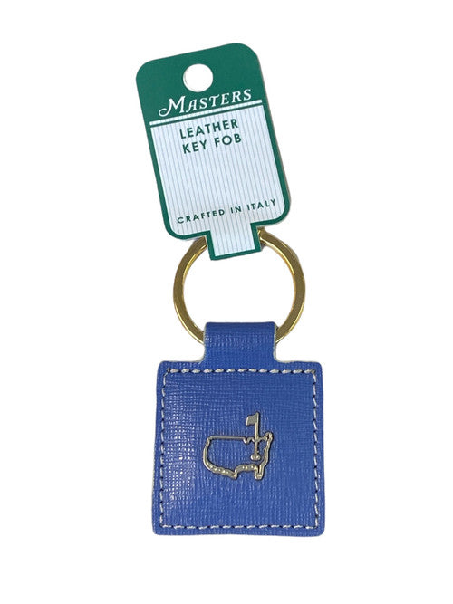 Masters Italian Leather Periwinkle Blue Key Fob