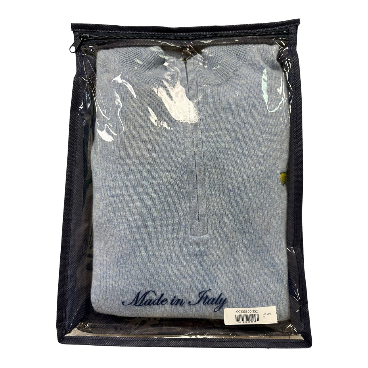 Masters Clubhouse Collection Italian Cashmere Azzurro Quarter Zip Sweater