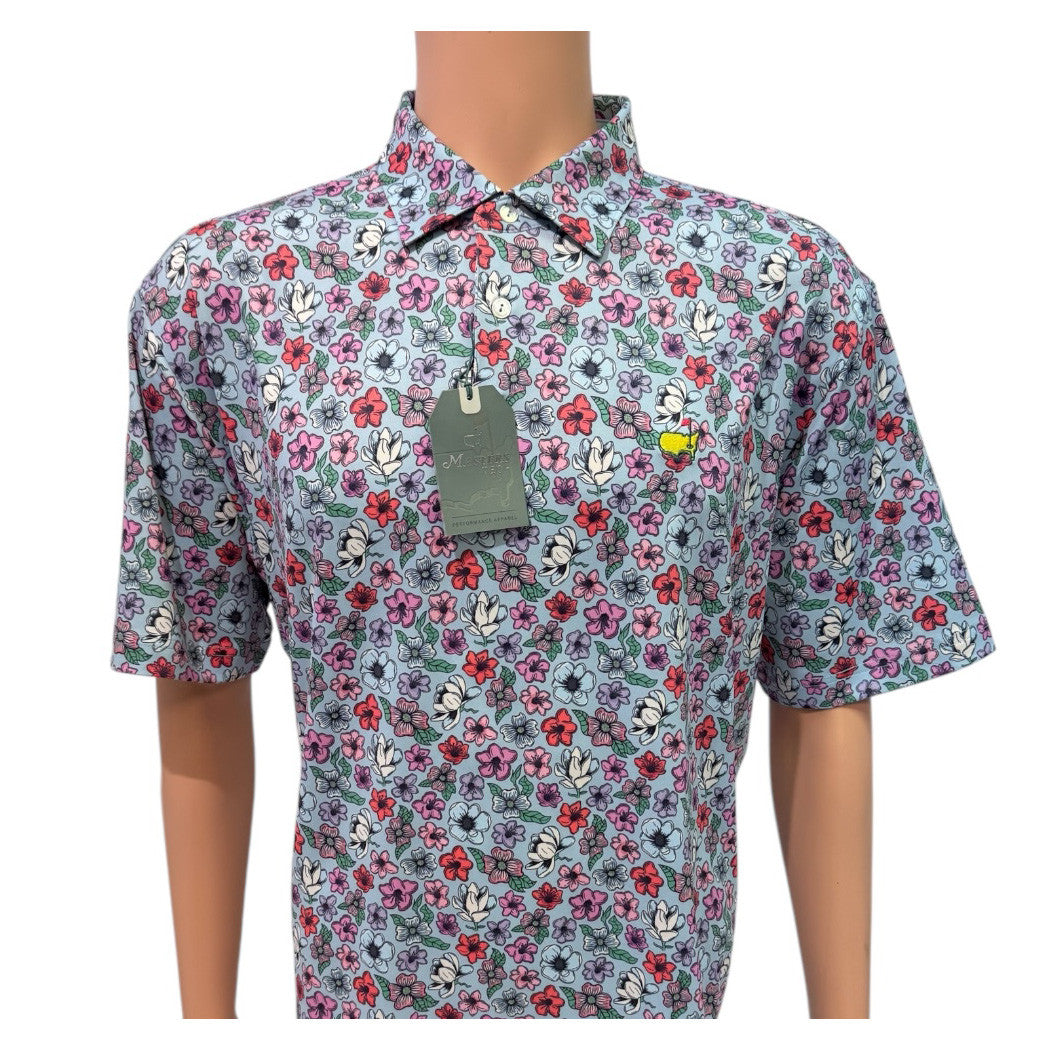 Masters Performance Tech Light Blue Flower Explostion Polo