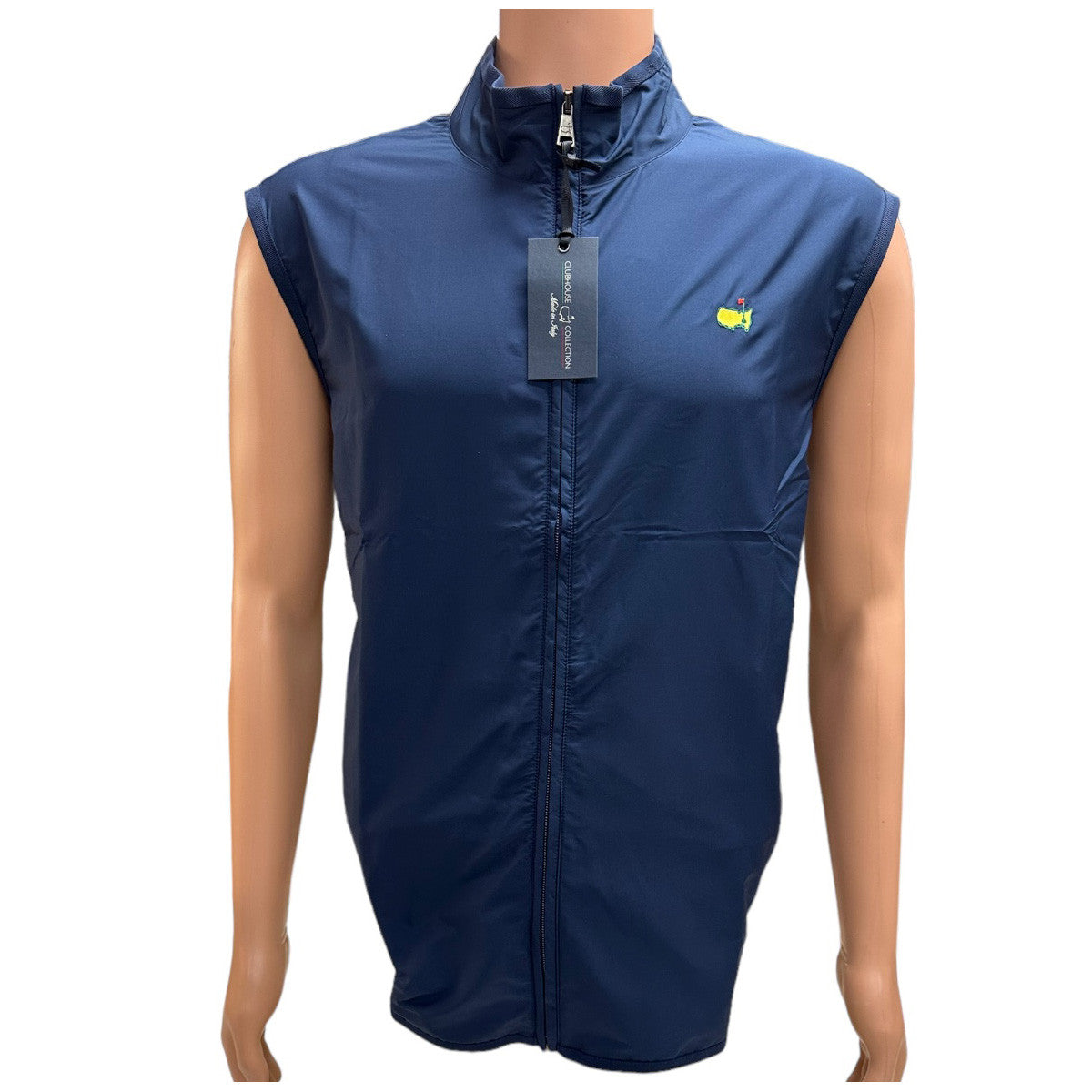 Masters Clubhouse Collection Navy Blue Performance Hybrid Full-Zip Vest