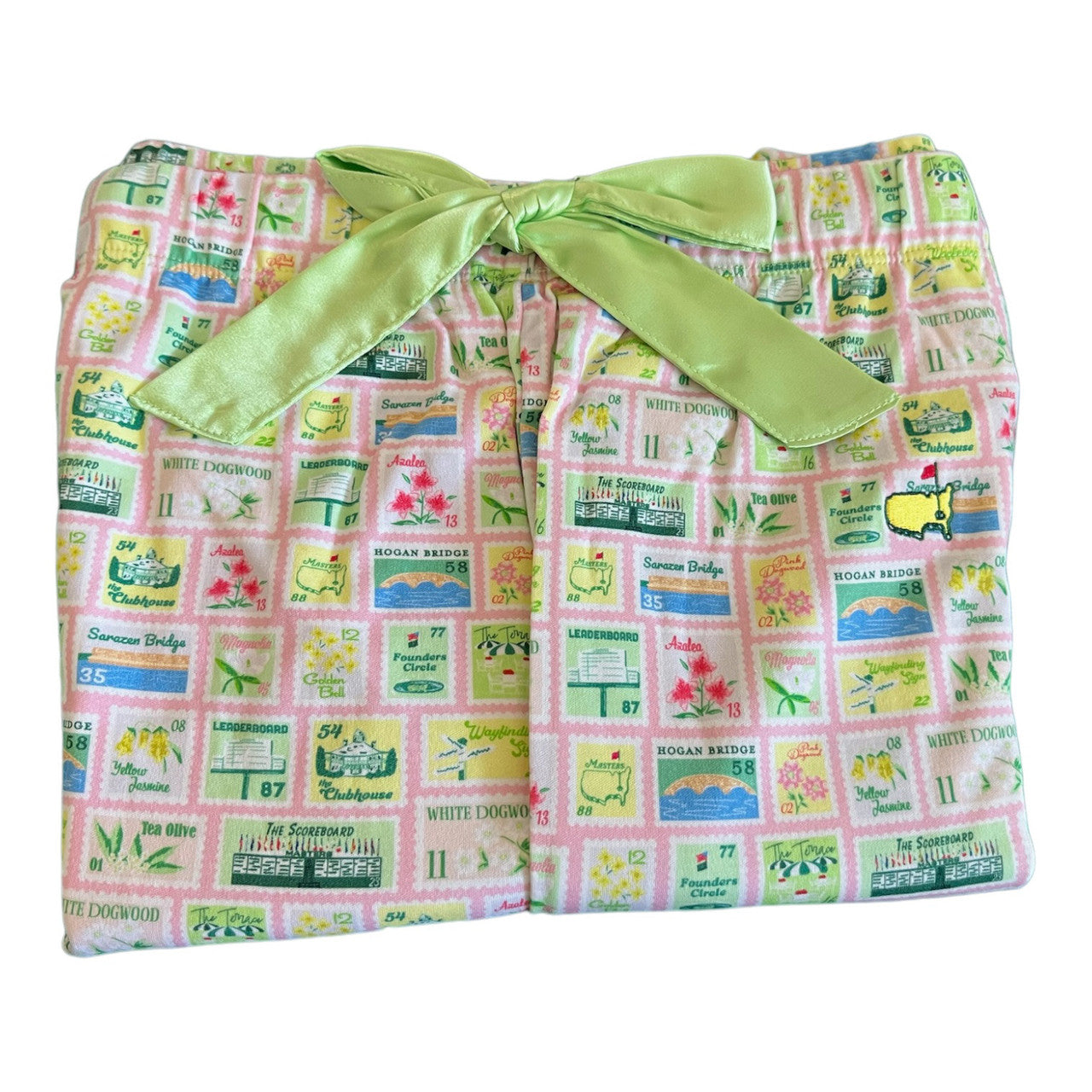 Masters Ladies Magnolia Lane Light Pink Postage Stamps Pajama Lounge Pants