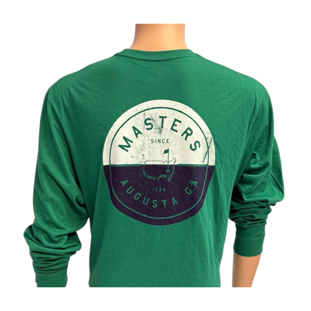 Masters Green Long Sleeve T-Shirt with Circle Two Color Logo