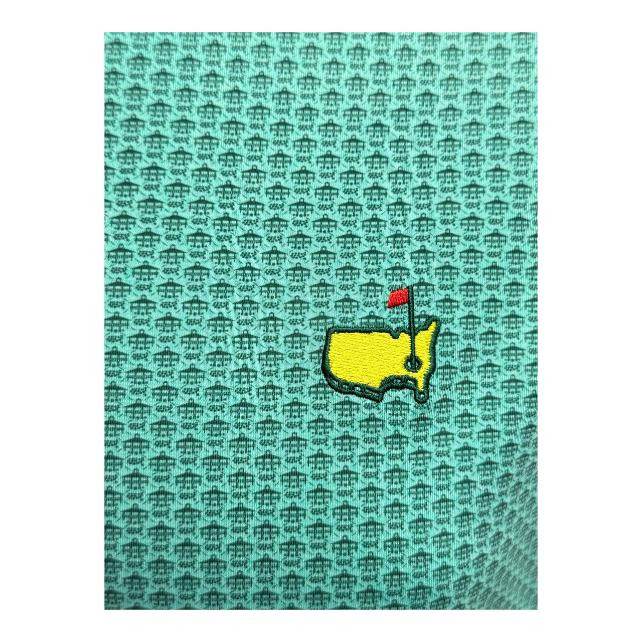 Masters Peter Millar Light Green Performance Tech Polo with Clubhouse Icons