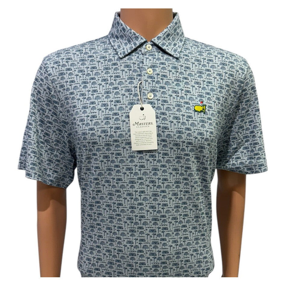 Masters Classics Grey Cotton Blend Polo with Navy Icons