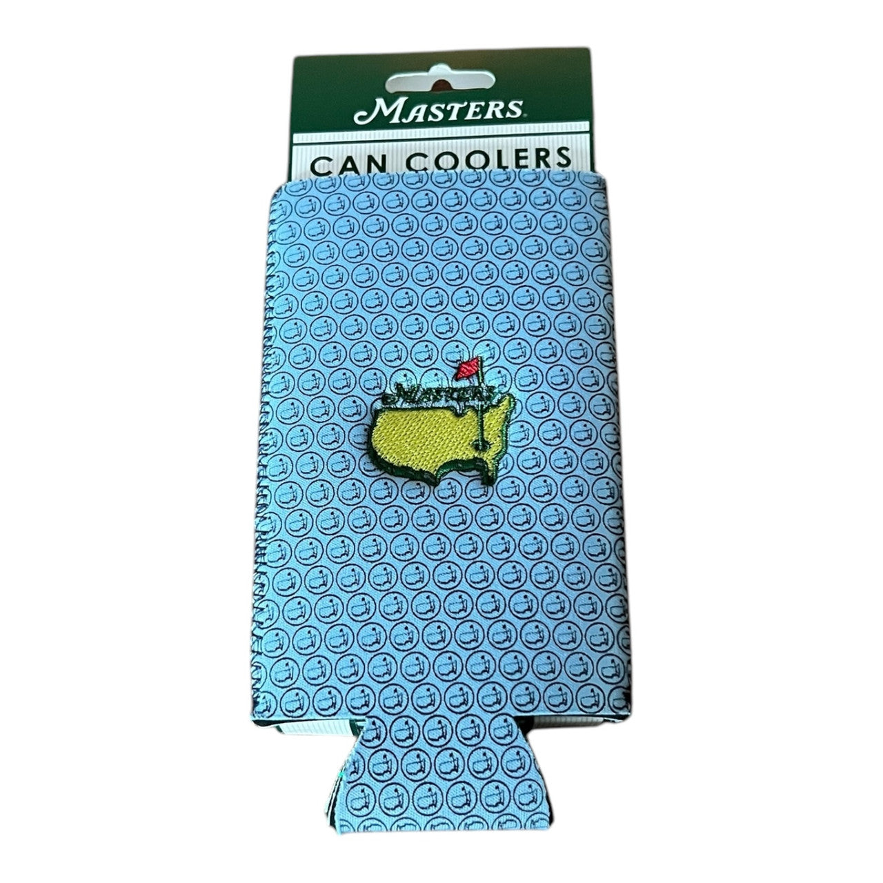 Masters Light Green and Light Blue Can Coolers Koozie Set with Map Design