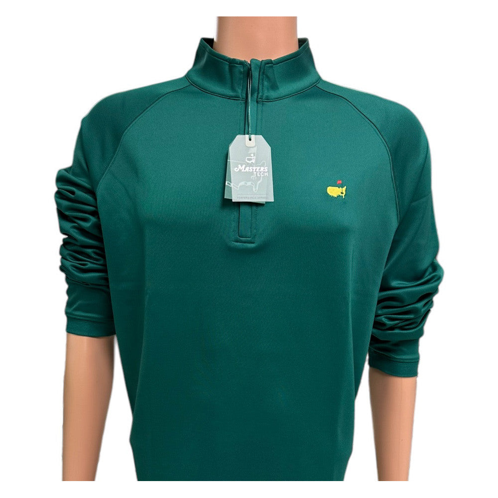 Masters Tech Green Hidden Zipper 1/4 Zip Pullover