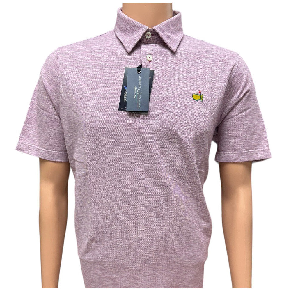 Masters Clubhouse Collection Merlot Heather Cotton Blend Performance Polo Golf Shirt