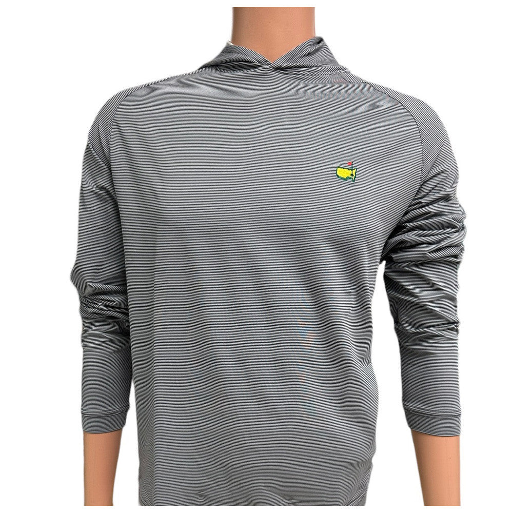 Masters Peter Millar Grey Micro Stripe Performance Tech Hoodie