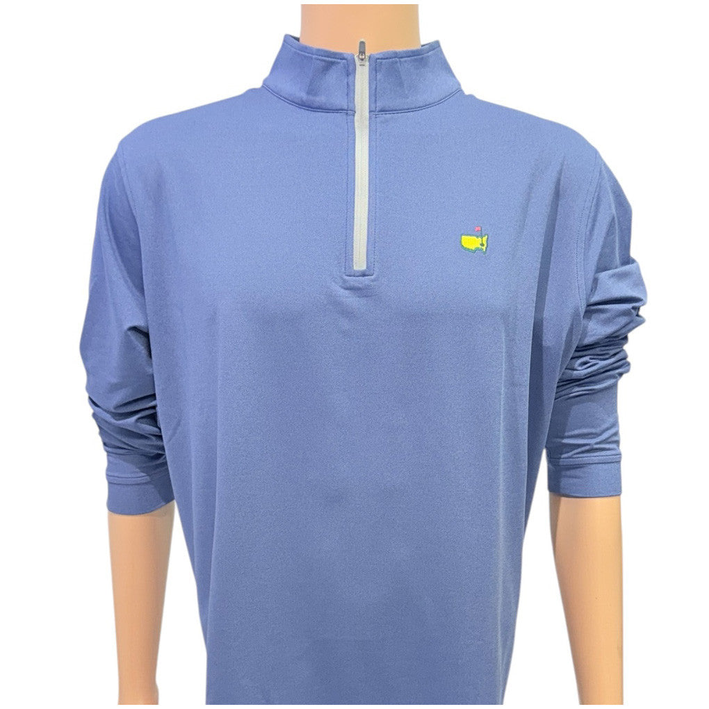 Masters Peter Millar Sailor Blue Performance Tech 1/4 Zip Pullover with Grey Zipper