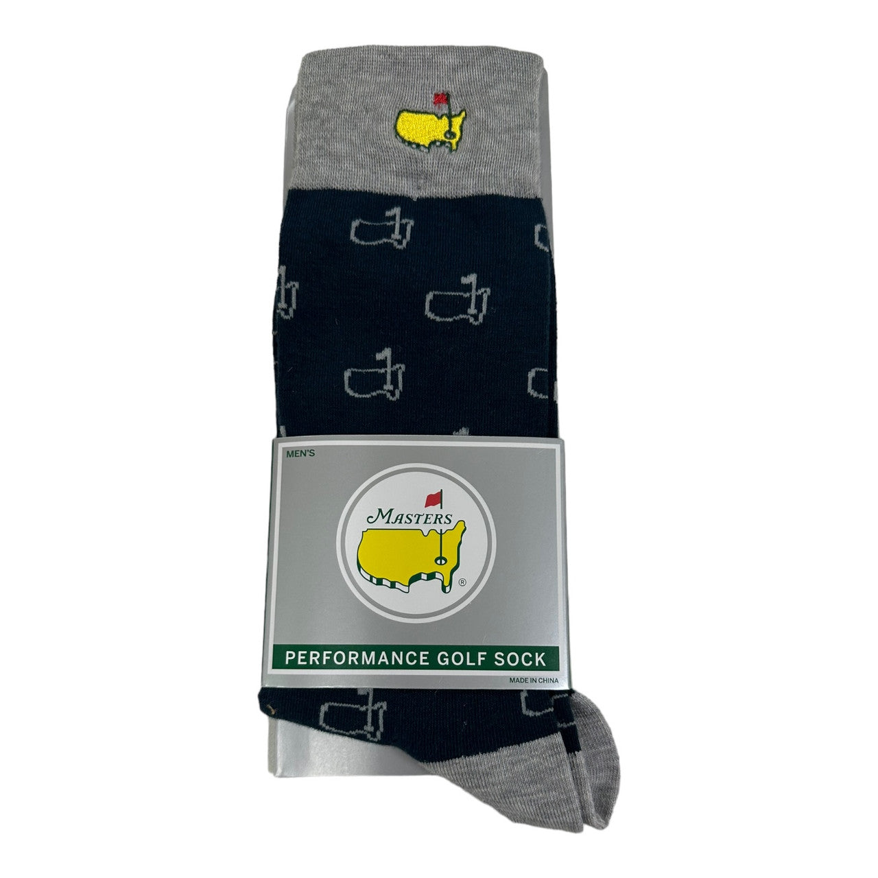 Masters FootJoy Men's Performance Navy Socks with Light Grey Logo Outlines and Trim