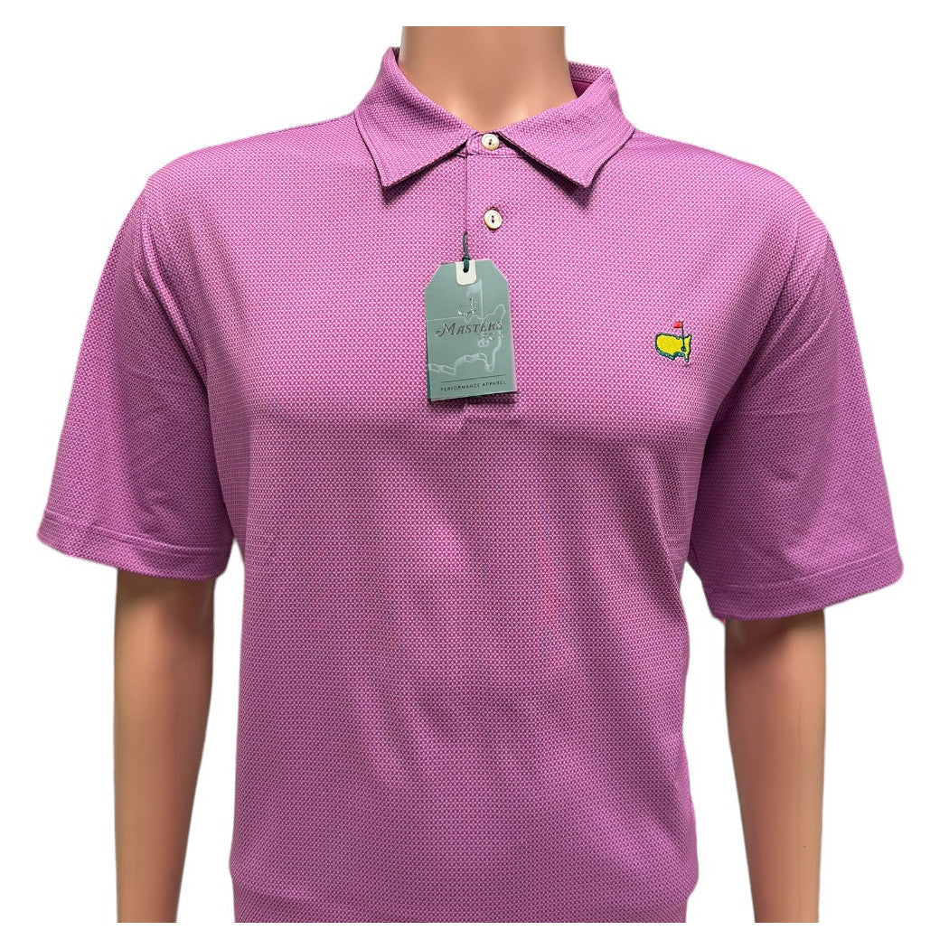 Masters Tech Magenta Decorative Cross Pattern Performance Golf Shirt Polo