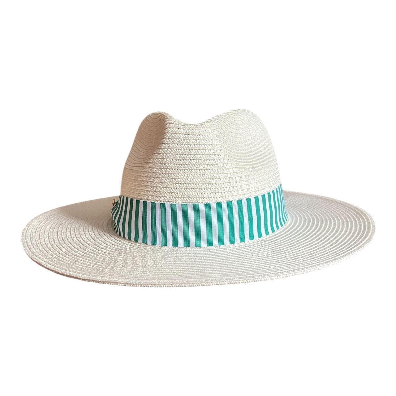 Masters Ladies Fit Straw Hat with White and Green Ribbon Band