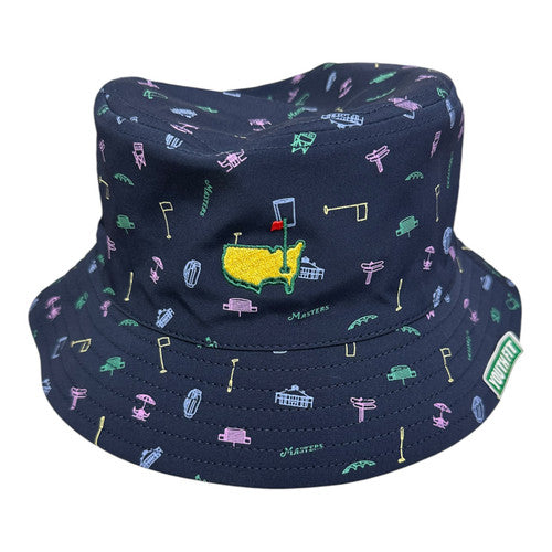 Masters Kids Youth Fit Navy Blue Augusta Icons Bucket Hat