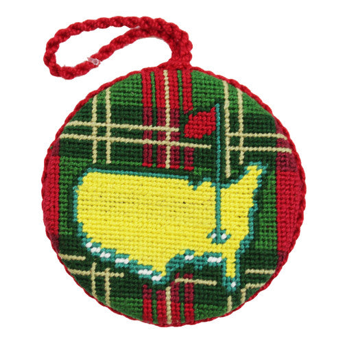 Masters Smathers & Branson Tartan Needlepoint Holiday Ornament