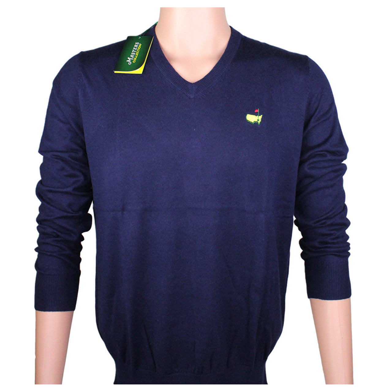 Masters V Neck Long Sleeve Sweater- Navy